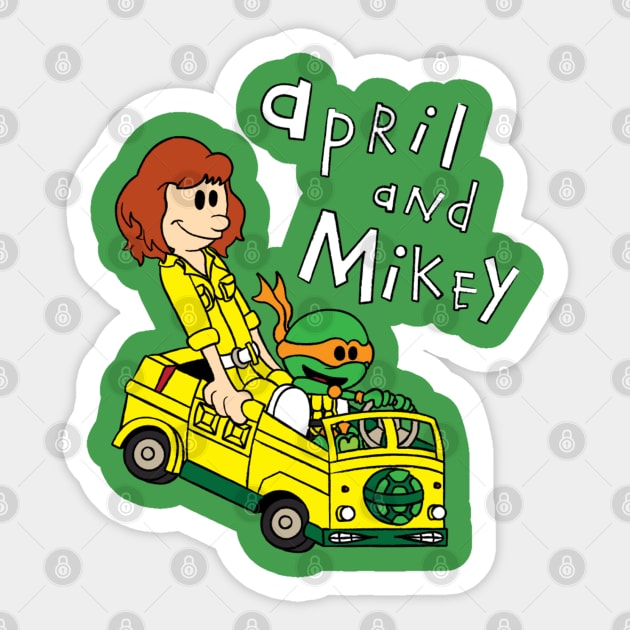 April & Mikey Sticker by Leidemer Illustration 